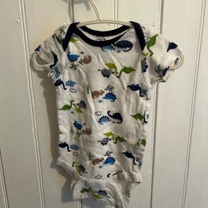 (3/$20) Gerber onesies 12m blue & green Dinosaur short sleeve Onesie
